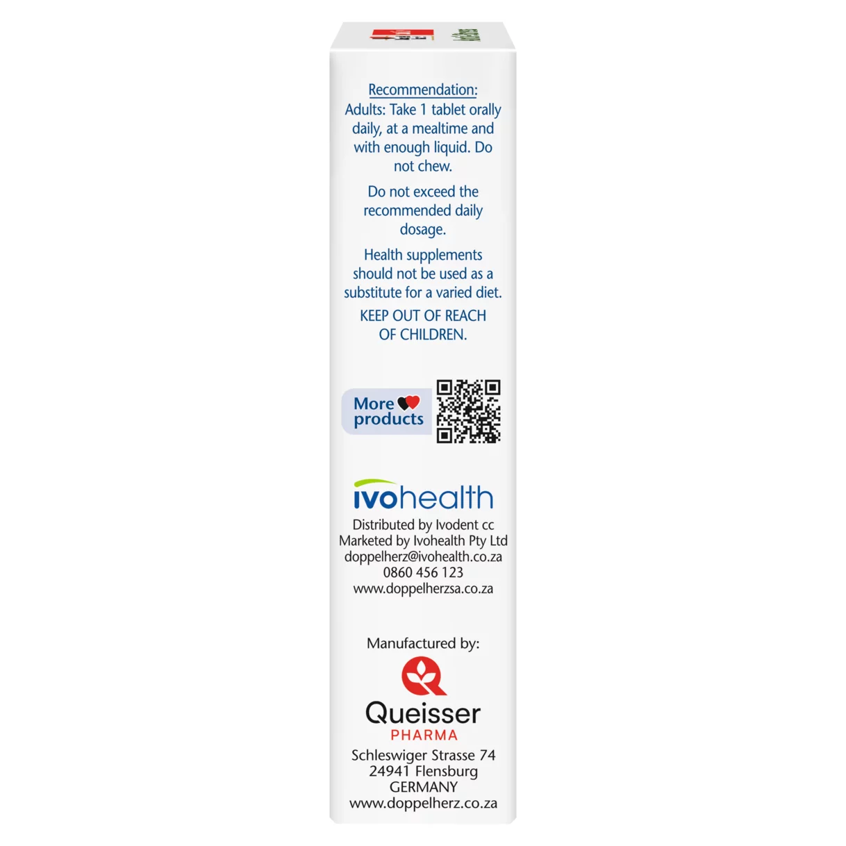 Illustration of the product packaging Doppelherz aktiv Anti-Stress side view left